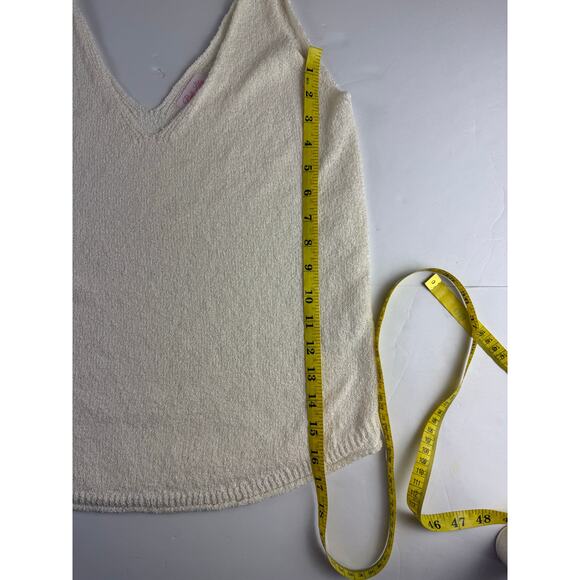 PINK LILY Meet At The Retreat Cream V-Neck Sweater Tank M - Picture 4 of 8